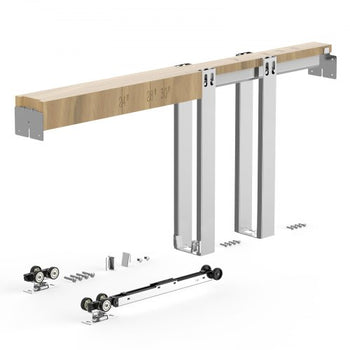 Pocket Door Frame Kit, for 24-30 in Wide 80 in High Door, Pocket Door Kit with Two-Way Soft Close Mechanism, Slide Smoothly Quietly, Easy to Install, Premium Galvanized Steel, for Living Room