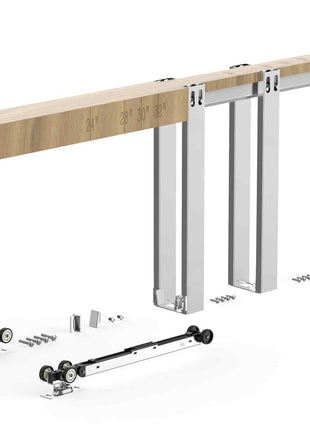 Pocket Door Frame Kit, for 24-32 in Wide 80 in High Door, Pocket Door Kit with Two-Way Soft Close Mechanism, Slide Smoothly Quietly, Easy to Install, Premium Galvanized Steel, for Living Room