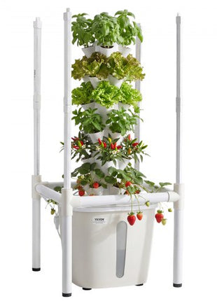 Hydroponic Tower, 30 Pods 6 Tiers Hydroponics Growing System Kit with LED Grow Light & App Control, Vertical Home Garden with 20L Water Tank & Pump, Planter for Indoor Herbs, Fruits, Vegetables