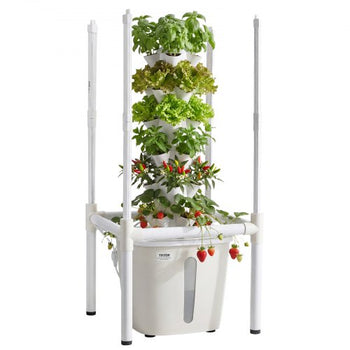 Hydroponic Tower, 30 Pods 6 Tiers Hydroponics Growing System Kit with LED Grow Light & App Control, Vertical Home Garden with 20L Water Tank & Pump, Planter for Indoor Herbs, Fruits, Vegetables