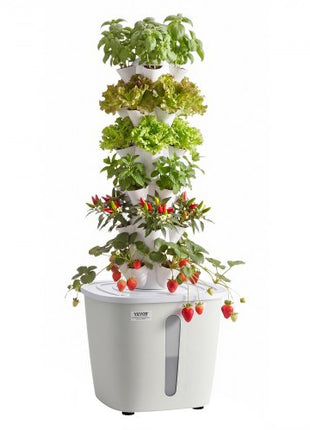 Hydroponic Tower, 30 Pods 6 Tiers Hydroponics Growing System Kit with App Control, Vertical Home Garden with 20L Water Tank & Pump, Planter Germination Kit for Indoor Herbs, Fruits, Vegetables