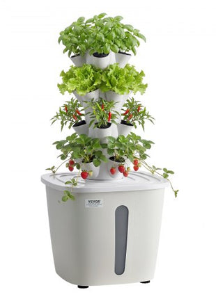 Hydroponic Tower, 20 Pods 4 Tiers Hydroponics Growing System Kit, Vertical Home Hydronic Garden with 20L Water Tank & Pump, Planter Plants Germination Kit for Indoor Herbs, Fruits, Vegetables
