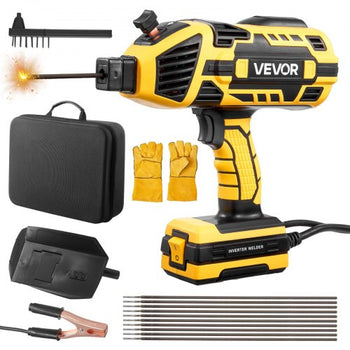 Portable Handheld Welding Machine, 20-120A Portable ARC Welder with 5-Level Current Adjustment & IGBT Inverter, 110V Handheld Stick Welder with Hot Start Function Fit for 1/16"-1/8" Welding Rods