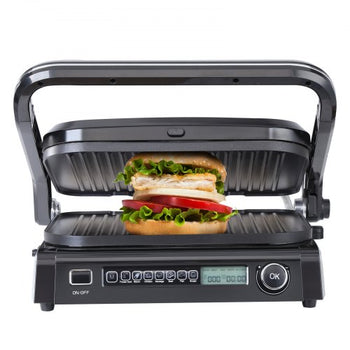 7 IN 1 Commercial Electric Griddle, 14.4" 1800W Indoor Countertop Grill, Stainless Steel Restaurant Teppanyaki Grill with Non Stick Iron Cooking Plate, 0-446? Adjustable Temp Control 110V