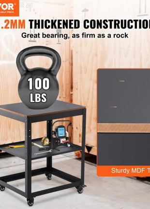 Planer Stand, 100 lbs / 45 kg heavy loads, Three-Gear Height Adjustable Thickness Planer Table,with 4 Stable Casters & Storage Space, for most planers, saws, bench-top machines, power tools