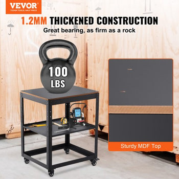 Planer Stand, 100 lbs / 45 kg heavy loads, Three-Gear Height Adjustable Thickness Planer Table,with 4 Stable Casters & Storage Space, for most planers, saws, bench-top machines, power tools