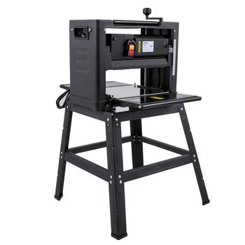 13-Inch Benchtop Thickness Planer, 2000W, 8000 rpm, 15 AMP, with Foldable Iron Stand and Dust Exhaust, 6m/min Planing Speed, Ideal for Woodworking and Wooden Plank Shaping