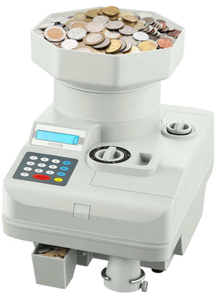 Coin Counter, Professional Coin Sorter with LED Display Holds up to 11000 Coins, Automatic Coin Sorter and Wrapper Machine for All Coins, Suitable for International Coins and Tokens