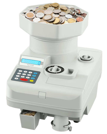 Coin Counter, Professional Coin Sorter with LED Display Holds up to 11000 Coins, Automatic Coin Sorter and Wrapper Machine for All Coins, Suitable for International Coins and Tokens