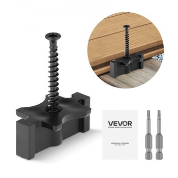 1000PCS Hidden Deck Fasteners for Composite Decking Board, Universal Composite T Clips & Plastic Hidden Fasteners with Metal Screws,Polypropylene PP Clips Works with 0.26 inch Gaps, Black