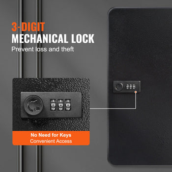 Black 3-digit mechanical lock for secure access, keyless design, ideal for preventing loss and theft.