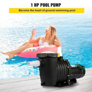 1HP Swimming Pool Pump, Dual Voltage 110V/220V, Circulates 5544GPH for Efficient Water Movement Above Pools, Includes Strainer Basket & Two 1-1/2'' NPT Connectors