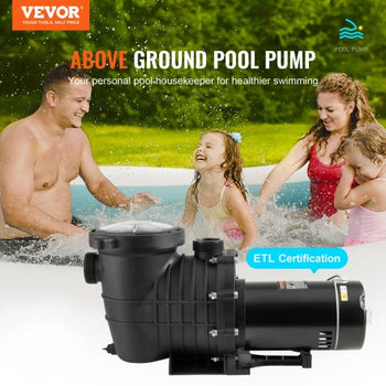 Above Ground Pool Pump, 1.5 HP, 100 GPM Single Speed Swimming Pool Pump, 110V/240V 3450 RPM 50.9 ft Max Head Pool Pump with Filter Basket, for Above Ground Pools Hot Tubs Spas