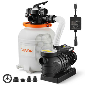 0.5 HP 3000 GPH FlashPure Sand Filter Pump, 12 Inch Swimming Pool Pump, 6X Faster Filtration, Leak-Proof Design, Pre-Loaded Media with Timer, Filtration & Clarity, Out of Box Use for Above Ground Pool