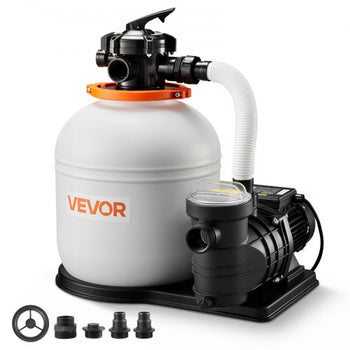 16 in Sand Filter Pump for Above Ground Pool, 0.75 HP 4400 GPH, Swimming Pool Sand Filter Pump with Pre-Assembled Core & Leak-Resistant Design, 6-Way Valve, High-Efficiency Filtration for Pools