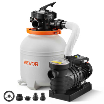 13 in Sand Filter Pump for Above Ground Pool, 0.75 HP 3500 GPH, Swimming Pool Sand Filter Pump with Pre-Assembled & Leak-Resistant Design, 6-Way Valve, High-Efficiency Filtration for Pools