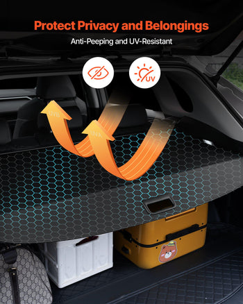 Retractable Cargo Cover, Premium Leather Texture Trunk Cover, Anti-Peeping Luggage Privacy Shield, Easy Installation Security Shade, Car Accessories, for Kia Sportage 2023-2025 5-Seater