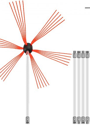 Chimney Sweep Kit 30FT Length, Chimney Brush Kit with 9 Nylon Flexible Rods, Rotary Chimney Cleaning Kit Driven by Drill, Chimney Cleaning Tool Kits for Sweeping Fireplace Flue