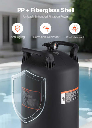 725 sq.ft² Cartridge Pool Filter Valve 21207GPH Swimming Pool Filtration System