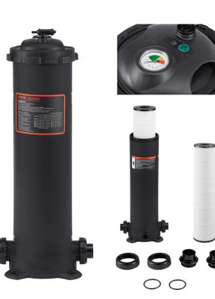 100 sq.ft² Cartridge Pool Filter Valve 6142 GPH Swimming Pool Filtration System