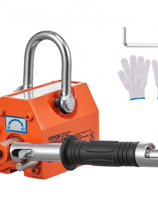 Magnetic Lifter, 220 lbs/100 kg Pulling Capacity, 2.5 Safety Factor, Neodymium & Steel, Lifting Magnet with Release, Permanent Lift Magnets, Heavy Duty Magnet for Hoist, Shop Crane, Block, Board