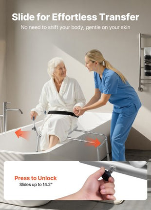 Sliding Shower Chair, 400 lbs Capacity Tub Transfer Bench for Bathtub, Heavy Duty Shower Bench with Arms and Backrest, Height Adjustable Seat for Handicap, Adults, Seniors, Elderly and Disabled