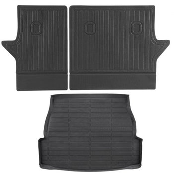 Cargo Mats Compatible with Toyota RAV4 2019-2024, Custom Fit TPE Cargo Liner Set for SUVs, Trunk and Rear Back Seat Protector Replacement, Black, Trunk Mat and Backrest Mats