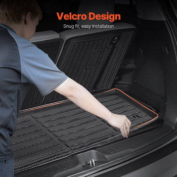 Cargo Mats Compatible with 2016-2022 & 2023-2024 Honda Pilot, Custom Fit TPE Cargo Liner Set for SUVs, Trunk and Back Seat Protector Replacement, Black, Trunk Mat and Backrest Mats