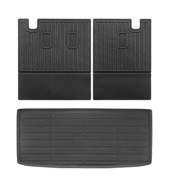 Cargo Mats Compatible with 2016-2022 & 2023-2024 Honda Pilot, Custom Fit TPE Cargo Liner Set for SUVs, Trunk and Back Seat Protector Replacement, Black, Trunk Mat and Backrest Mats