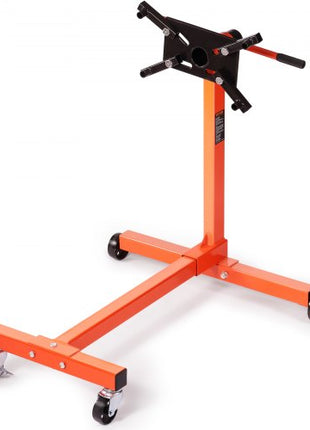 Engine Stand, 750 lbs (3/8 Ton) Rotating Engine Motor Stand with 360 Degree Adjustable Head, Cast Iron Motor Hoist Dolly, 4-Caster, 4 Adjustable Arms, for Vehicle Maintenance, Auto Repair
