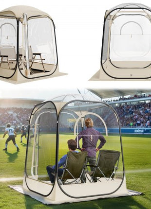 Pop up Sports Tent, 50x50 in Clear Bubble Tent for 1 Person, Waterproof Outdoor Pod with Floor Mat & Top Cover, Garden Igloo Dome Tents Camping Shelter for Events Fishing Cheering