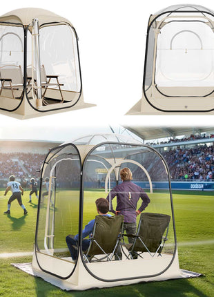 Pop up Sports Tent, 50x50 in Clear Bubble Tent for 1 Person, Waterproof Outdoor Pod with Floor Mat & Top Cover, Garden Igloo Dome Tents Camping Shelter for Events Fishing Cheering