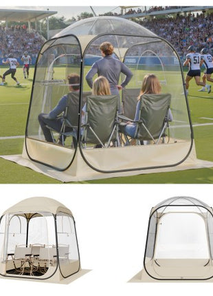 Pop up Sports Tent, 63x63 in Clear Bubble Tent for 2-4 Persons, Waterproof Outdoor Pod with Floor Mat & Top Cover, Garden Igloo Dome Tents Camping Shelter for Events Fishing Cheering