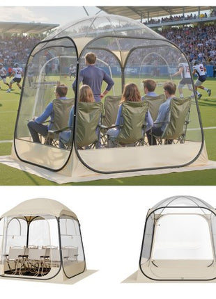 Pop up Sports Tent, 72x72 in Clear Bubble Tent for 2-4 Persons, Waterproof Outdoor Pod with Floor Mat & Top Cover, Garden Igloo Dome Tents Camping Shelter for Events Fishing Cheering