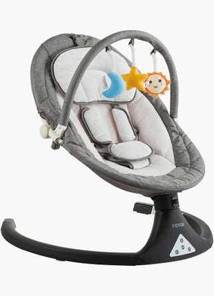 Baby Swing, 5-Speed Baby Rocker with 3 Seat Position, Portable Infant Swing for Newborn with PVC Touch Panel, Remote Control, Bluetooth, 10 Lullabies & Toy Bar for 0-9 Month/0-20 lbs Boys Girls