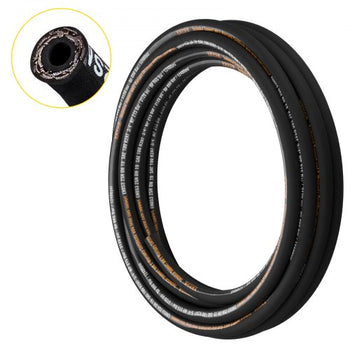 Hydraulic Hose 3/4 inch x 50 ft, Coiled Hydraulic Hose 3120 PSI, Rubber Hydraulic Hose with 2 High-Tensile Steel Wire Braid, Bulk Hydraulic Hose -20? to 140?, Hydraulic Oil Flexible Hose