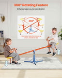Kids Seesaw, 100 lbs Load Capacity per Seat, Sit and Spin Teeter Totter with 3-prong Support Legs, Kids Outdoor Playground Equipment, Swiveling 360 Degrees Rotating for Children Aged 3+