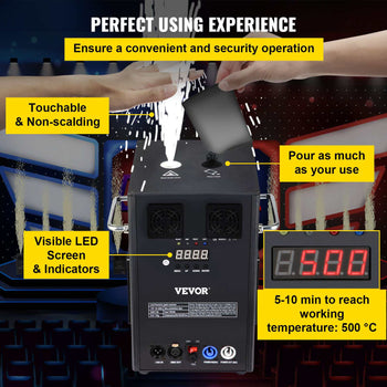 400W 2pcs Large Stage Equipment Special Effect Machine, Smart DMX Control Stage Equipment Showing Machine, Stage Lighting Effect Machine with Wireless Remote Control for Musical Show, Wedding