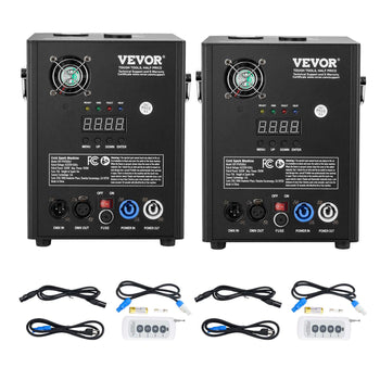 Cold Spark Machine, 2 Pack 500W Output Fireworks Controllers, 6.6-13ft Adjustable Height, with Advanced DMX System,LED Screen,Portable Handle, Aluminum Alloy for Stage DJ Wedding Event,Party