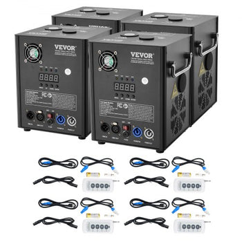 Cold Spark Machine, 4 Pack 500W Output Fireworks Controllers, 6.6-13ft Adjustable Height, with Advanced DMX System,LED Screen,Portable Handle, Aluminum Alloy for Stage DJ Wedding Event,Party