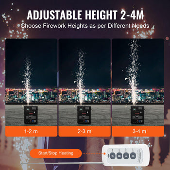 Cold Spark Machine, 4 Pack 500W Output Fireworks Controllers, 6.6-13ft Adjustable Height, with Advanced DMX System,LED Screen,Portable Handle, Aluminum Alloy for Stage DJ Wedding Event,Party
