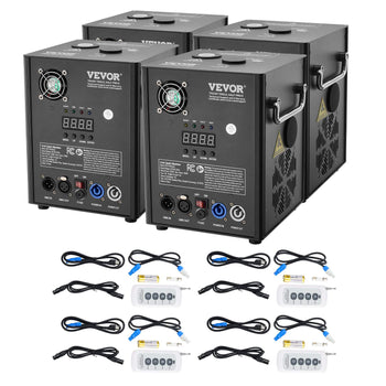 Cold Spark Machine, 4 Pack 500W Output Fireworks Controllers, 6.6-13ft Adjustable Height, with Advanced DMX System,LED Screen,Portable Handle, Aluminum Alloy for Stage DJ Wedding Event,Party