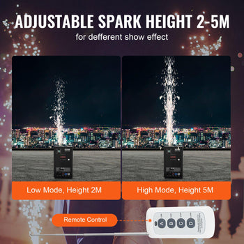 Cold Spark Machine, 700W Output Fireworks Controller, 6.6-16.4ft Adjustable Height, with Advanced DMX System,LED Screen,Portable Handle,HeavyDuty Aluminum Alloy for Stage DJ Wedding Event,Party