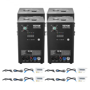 Cold Spark Machine, 4 Pack 700W Output Fireworks Controllers, 6.6-16.4ft Adjustable Height, with Advanced DMX System,LED Screen,Portable Handle, Aluminum Alloy for Stage DJ Wedding Event,Party