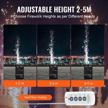 Cold Spark Machine, 4 Pack 700W Output Fireworks Controllers, 6.6-16.4ft Adjustable Height, with Advanced DMX System,LED Screen,Portable Handle, Aluminum Alloy for Stage DJ Wedding Event,Party
