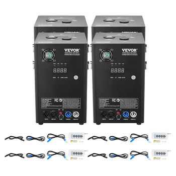 Cold Spark Machine, 4 Pack 700W Output Fireworks Controllers, 6.6-16.4ft Adjustable Height, with Advanced DMX System,LED Screen,Portable Handle, Aluminum Alloy for Stage DJ Wedding Event,Party