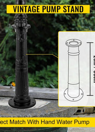 Antique Hand Water Pump Stand Pitcher Pump Stand Cast Iron Well Pump Stand with Pre-set 0.5\" Holes for Easy Installation Old Fashion Pitcher Hand Pump Stand for Home Yard Pond Garden Outdoors B