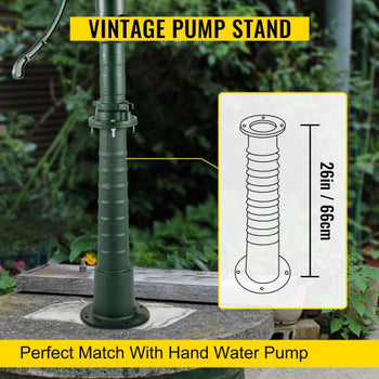 Antique Hand Water Pump Stand Pitcher Pump Stand Cast Iron Well Pump Stand with Pre-set 0.5\" Holes for Easy Installation Old Fashion Pitcher Hand Pump Stand for Home Yard Pond Garden Outdoors G