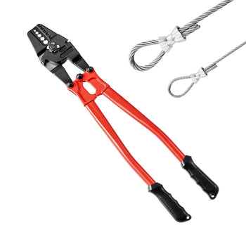 24" Hand Swager Cable Wire Rope Cutter Swage 1/16" 3/32" 1/8" 5/32" 3/16" Aluminum Sleeves Copper