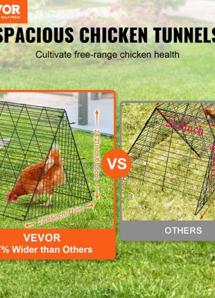 Chicken Tunnels, 157.5 x 39.4 x 24.2 inch(LxWxH) Chicken Tunnels for Yard, Portable Chicken Tunnels for Outside with Corner Frames, Chicken Coop Run, Suitable for Chickens, Ducks, Rabbits